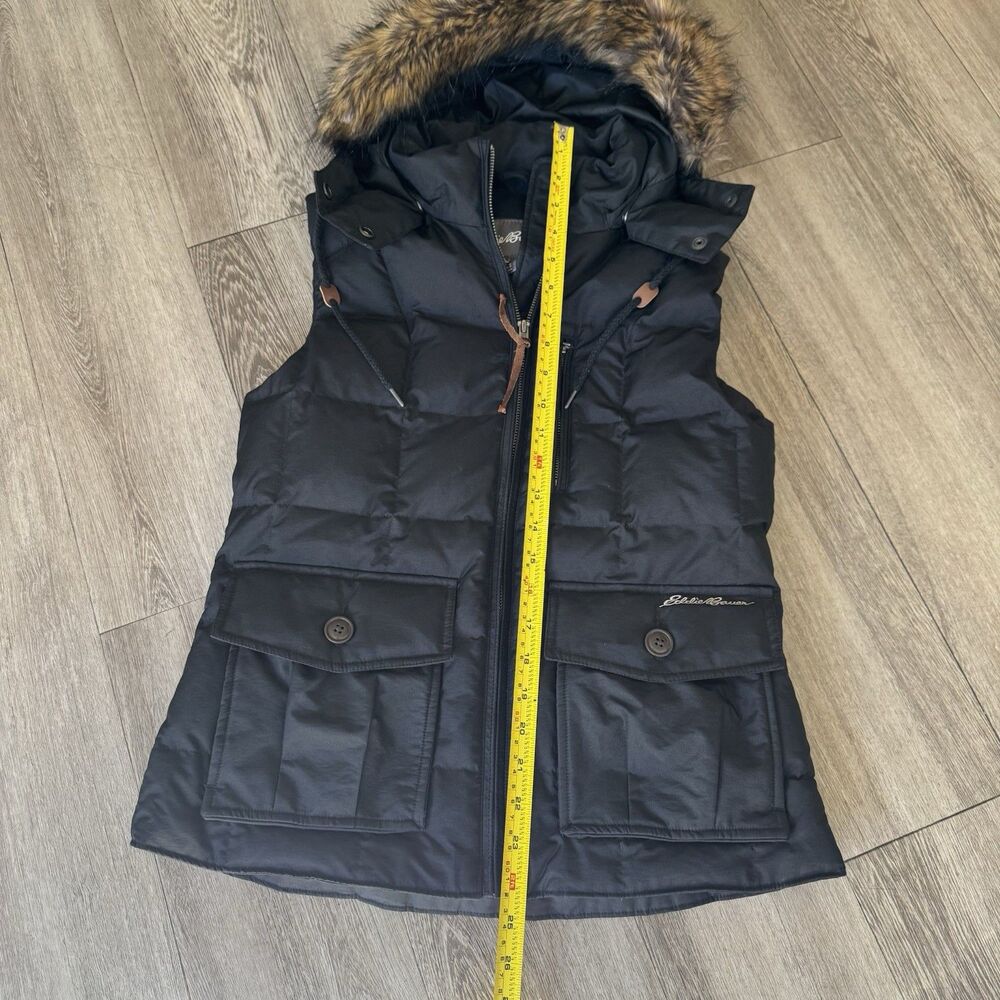 Eddie Bauer Women's Yukon Classic Fitted Down Vest Sz S Black Cabin Core MP $179 - Picture 11 of 15